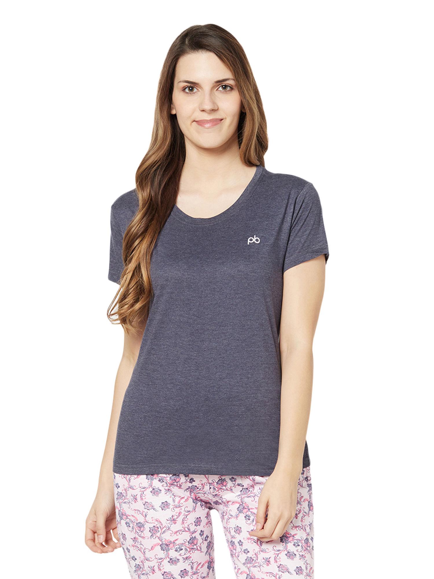 women's cotton rich t-shirt - blue