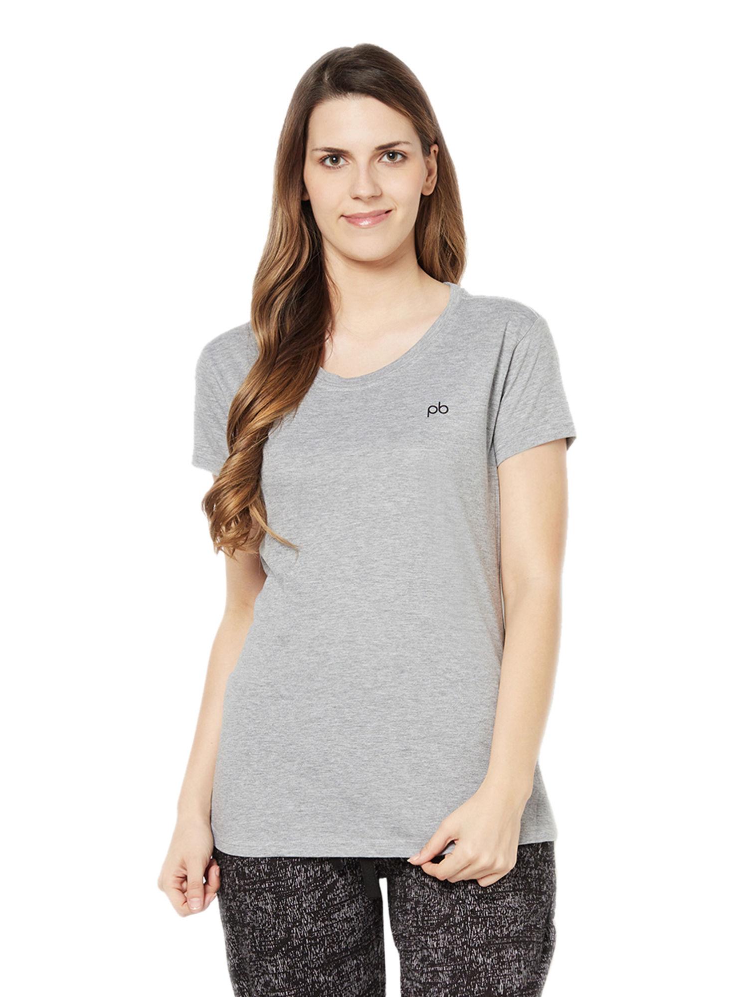 women's cotton rich t-shirt - grey