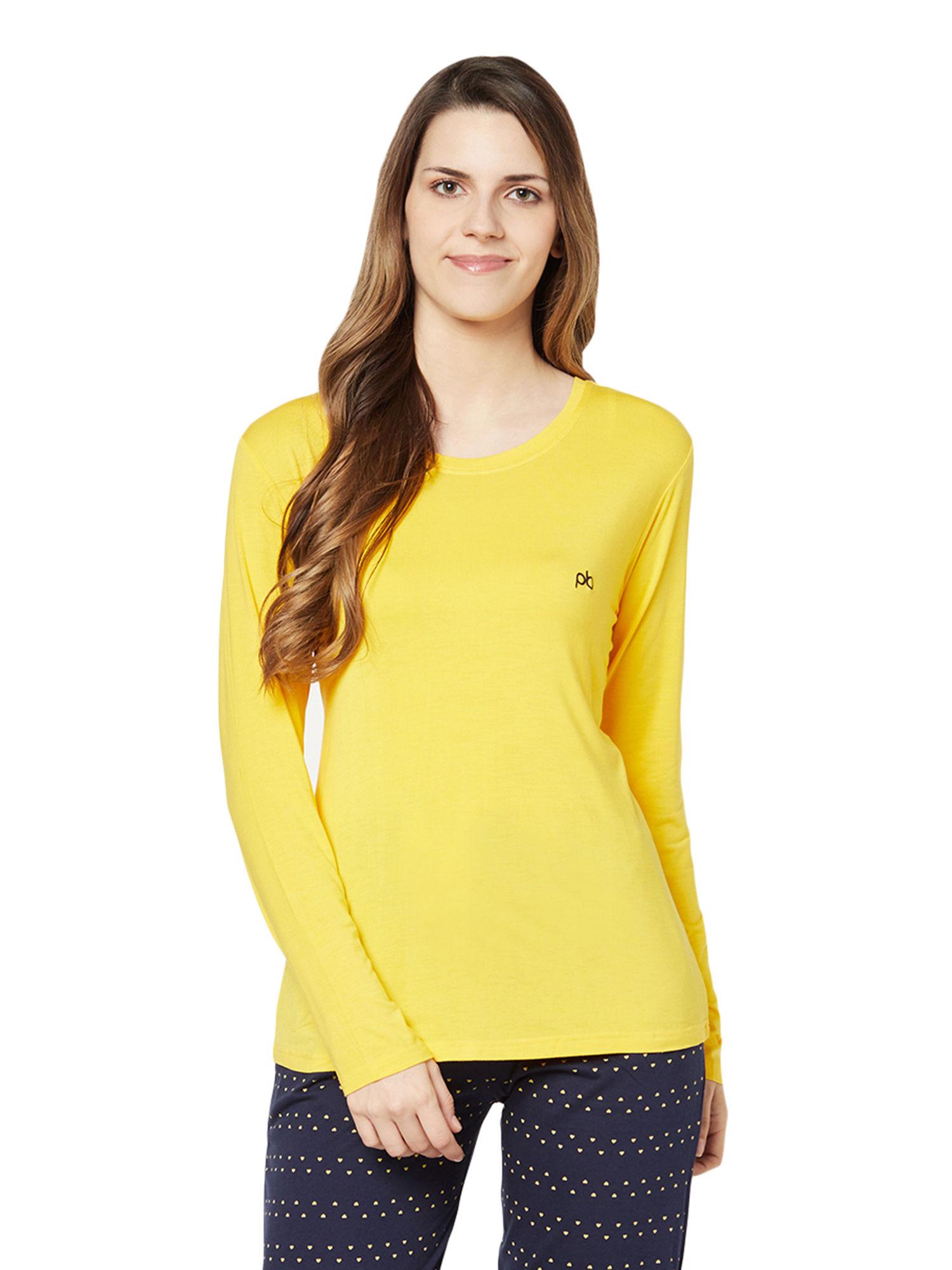 women's cotton rich t-shirt - yellow