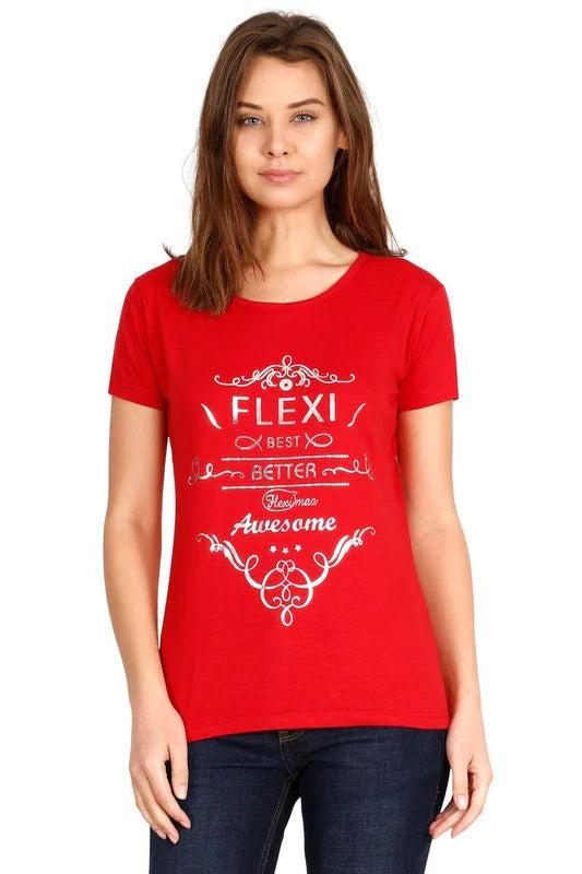 women's cotton round neck printed half sleeve t-shirt