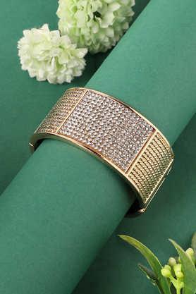 women's embellished cluster cuff bracelet - silver & gold