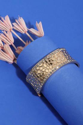 women's embellished paved stone bracelet - gold