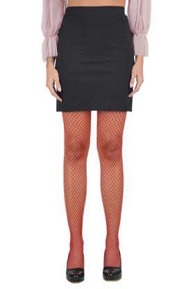 women's fishnet pattern mesh pantyhose stockings - red