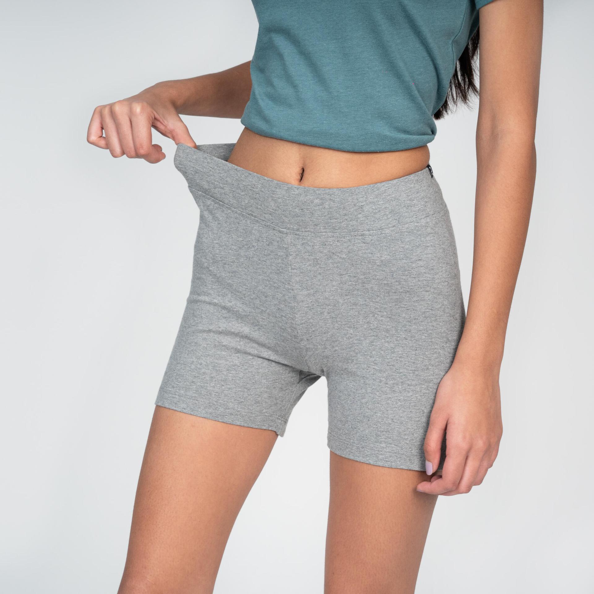 women's fitness slim-fit shorts 500 - grey