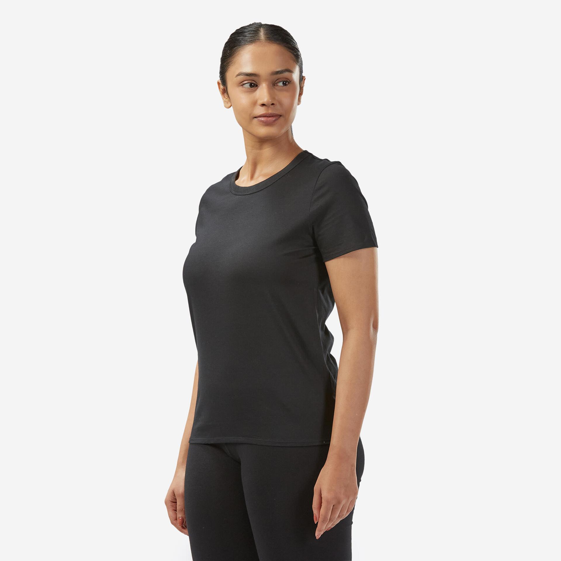 women's fitness t-shirt 100 - black