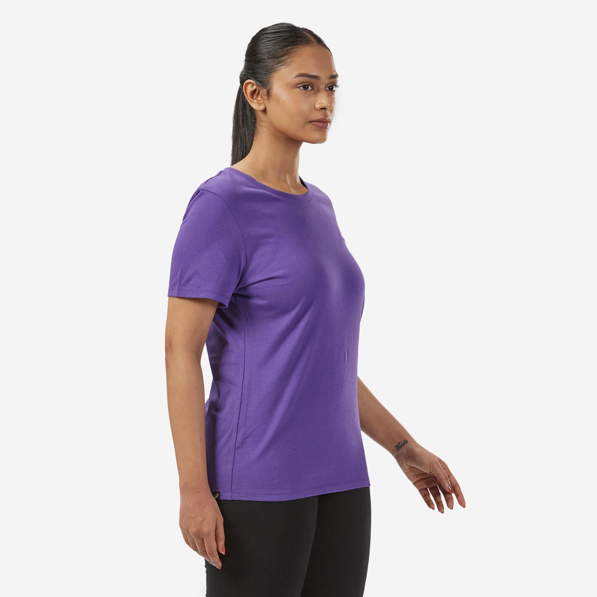 women's fitness t-shirt 500 essentials - violet