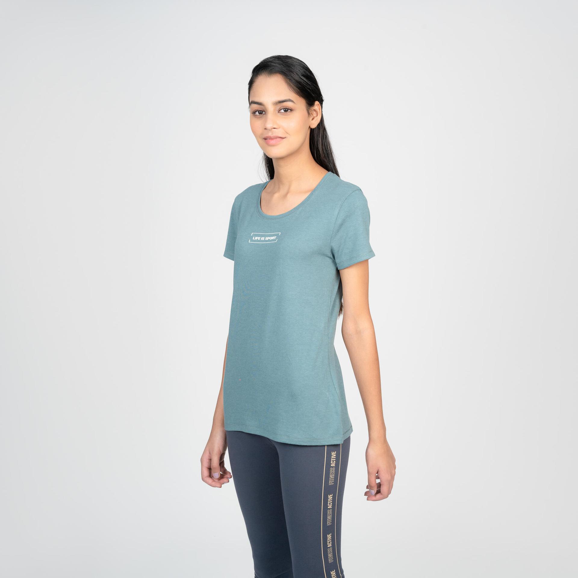 women's fitness t-shirt essentials 500 - cedar green