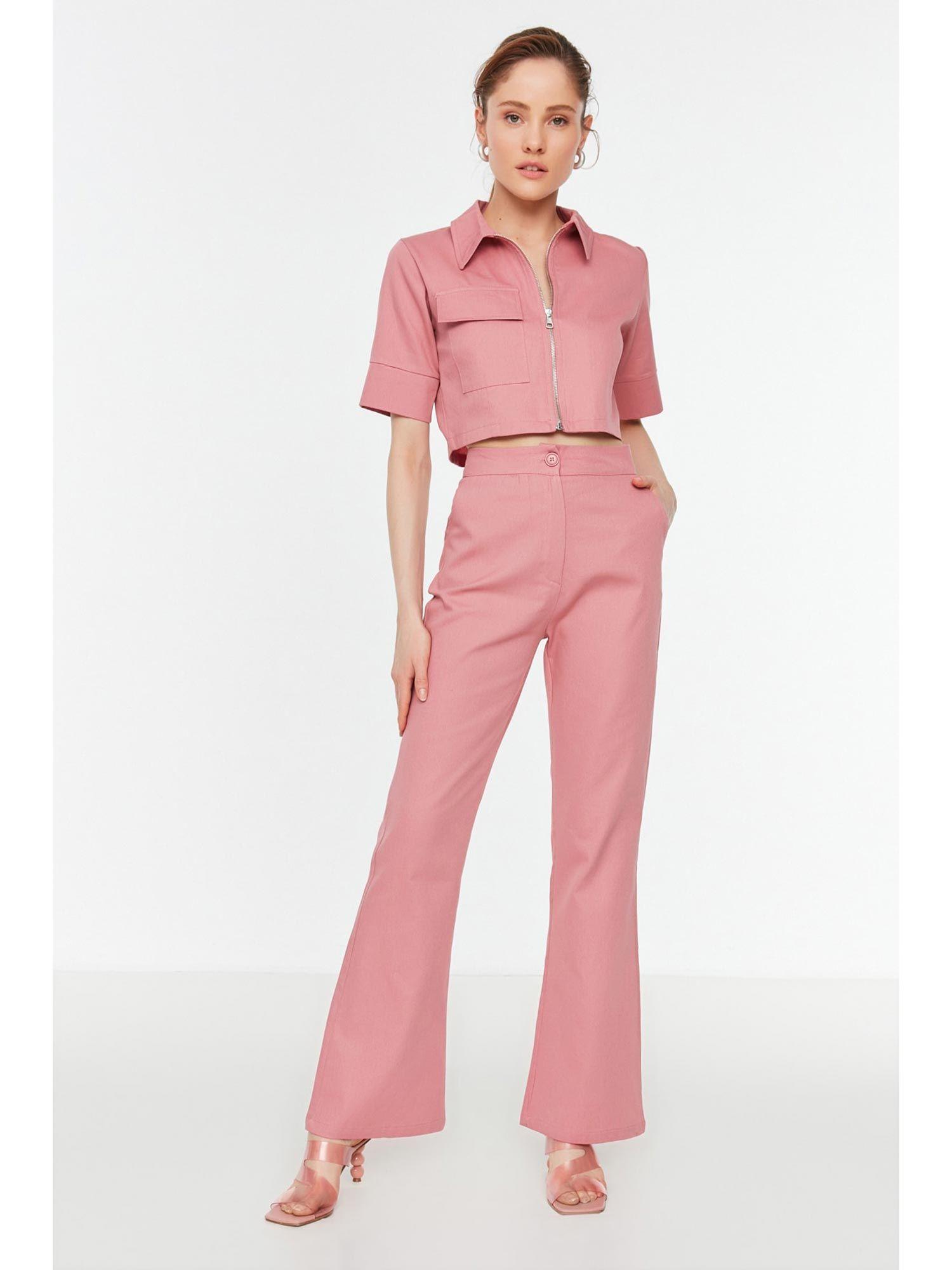 women's flared pink pants