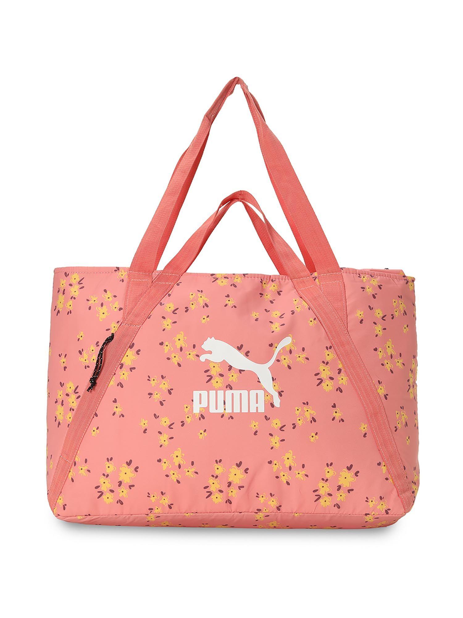 women's floral graphic pink handbag