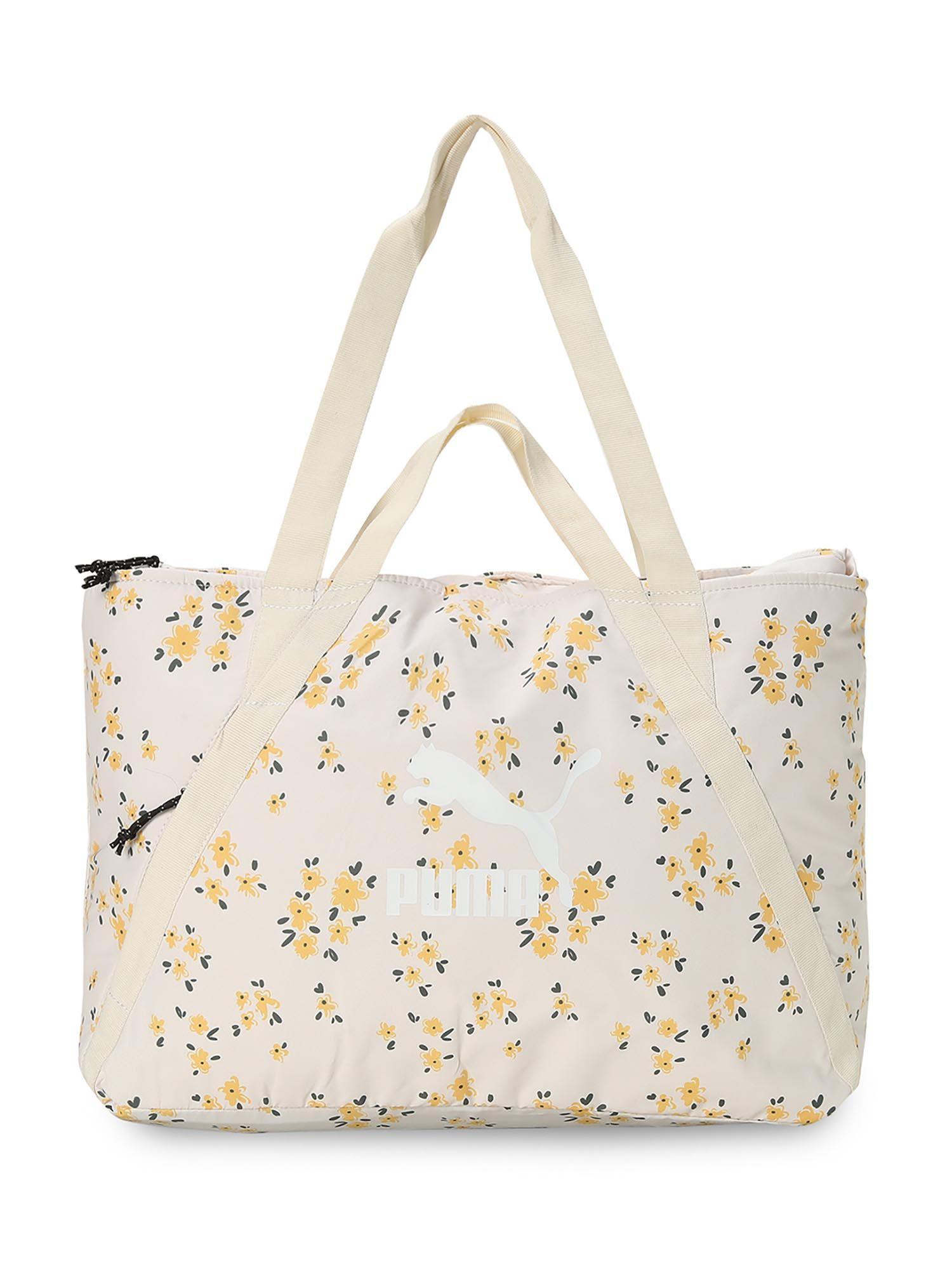 women's floral graphic white handbag