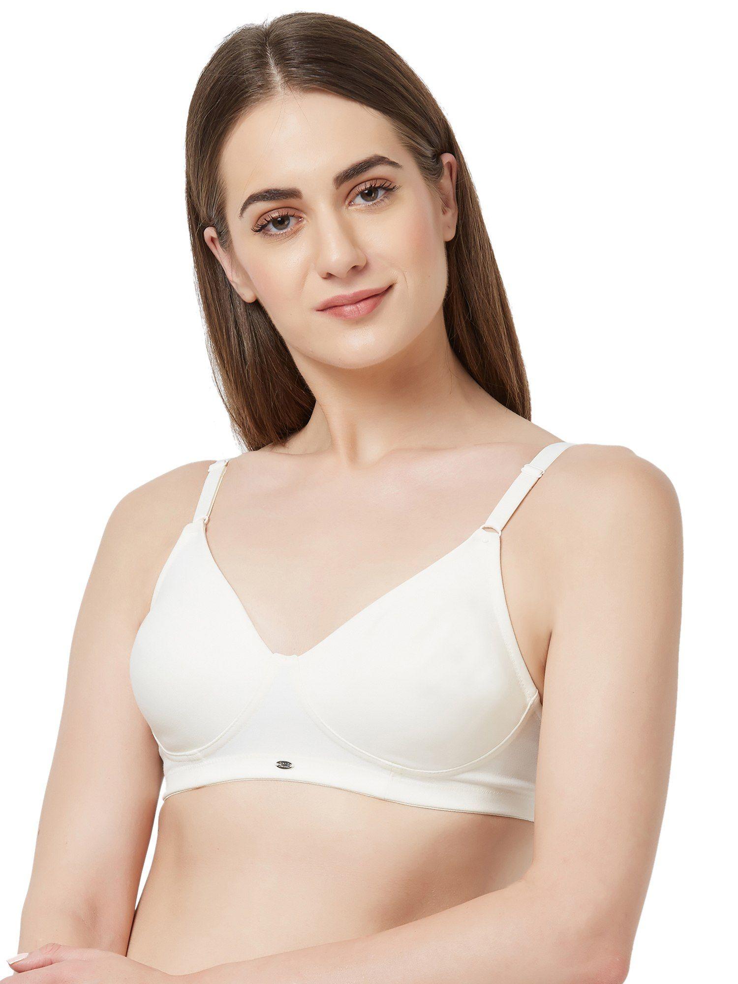 women's full coverage seamless cup non-wired bra -white