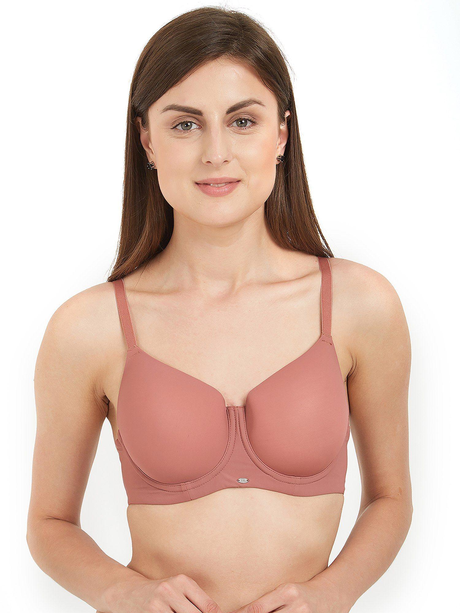 women's full-extreme coverage padded wired bra-brown