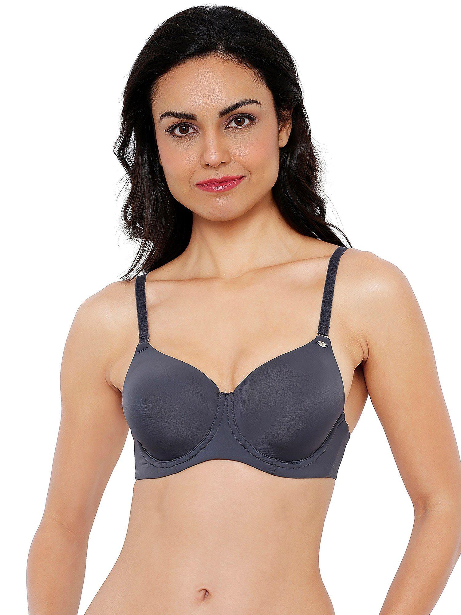 women's full-extreme coverage padded wired bra-grey