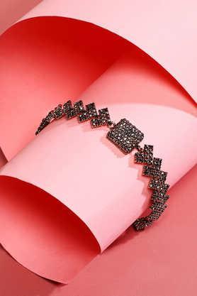 women's geometric cluster bracelet - silver