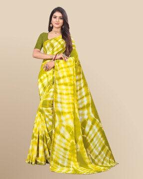 women's georgette printed saree with diamond work lace border printed saree