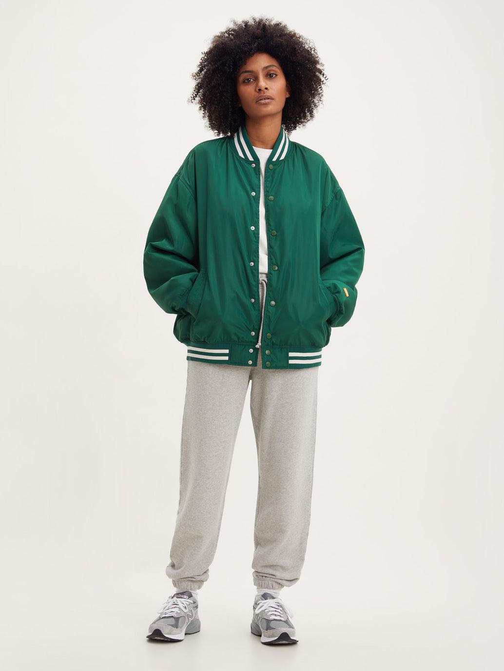 women's gold tab baseball jacket