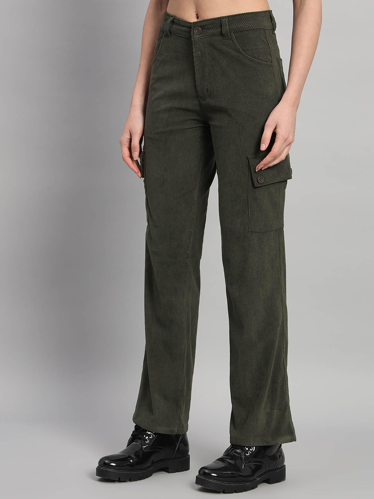 women's green cargo jeans