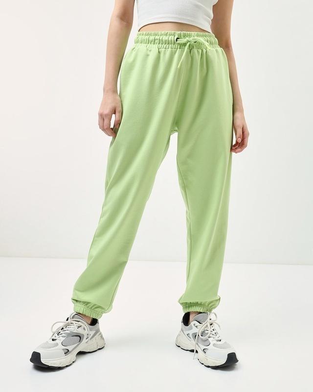 women's green super loose fit joggers