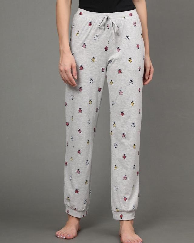 women's grey bug all over printed pyjamas