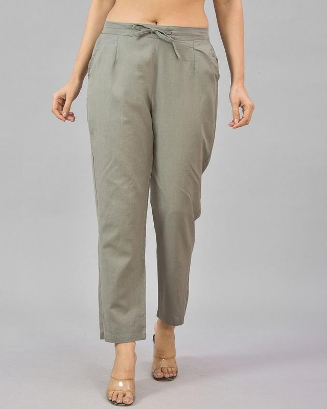 women's grey relaxed fit casual pants