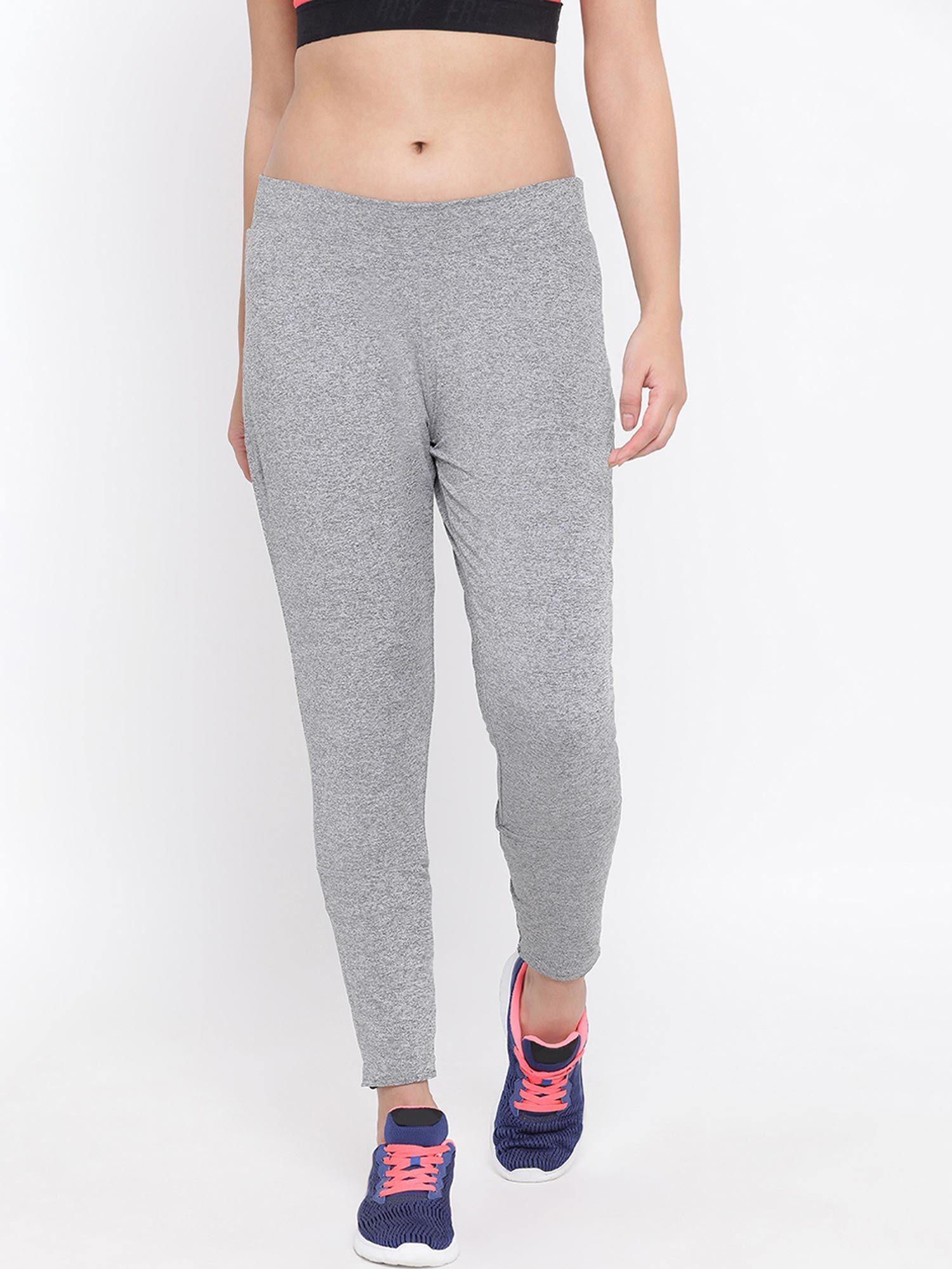 women's grey solid trackpants