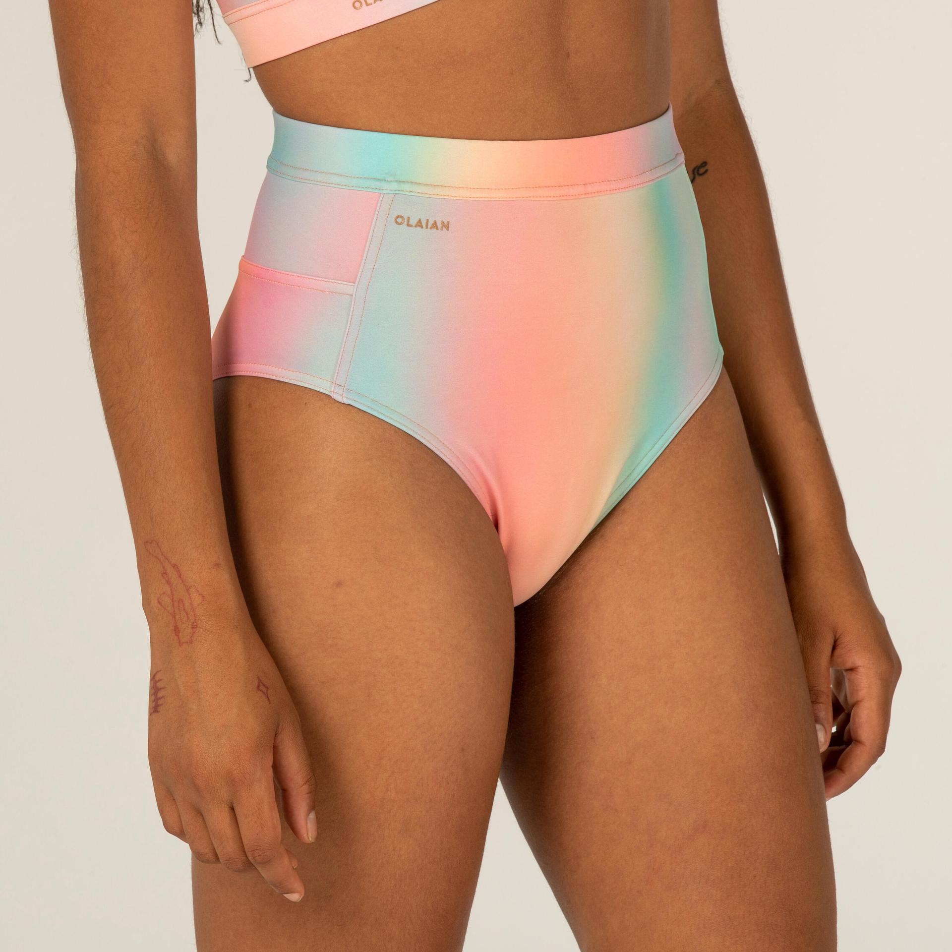 women's high-waist briefs rosa blur pink, ideal for surfing