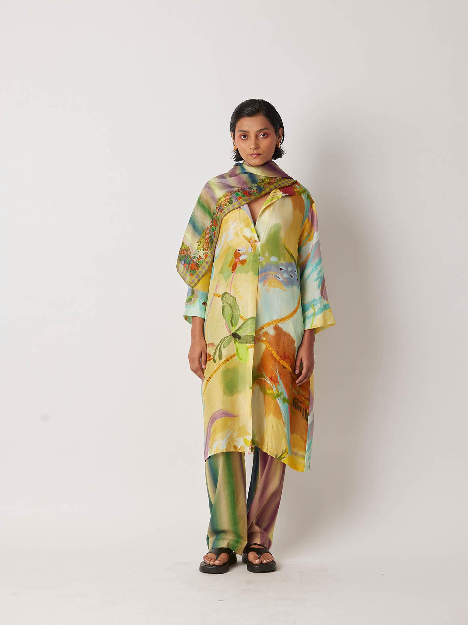 women's labile printed multi-color kurta