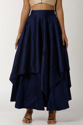 women's layered solid skirt - midnight