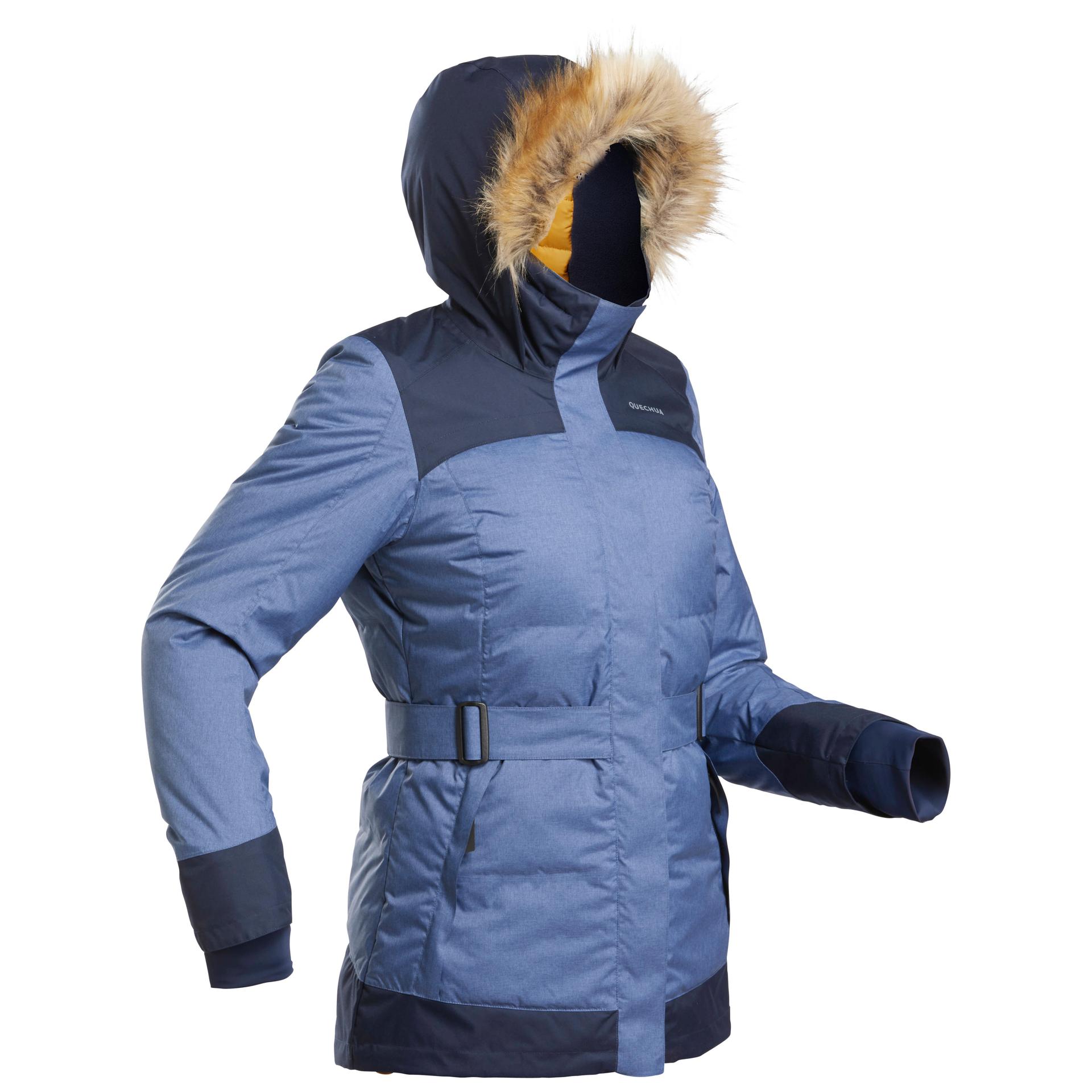 women's light warm waterproof hiking parka - sh500 x-warm -15°c