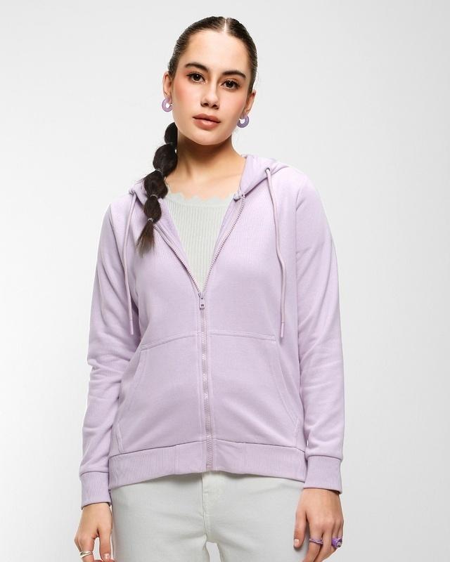 women's lilac zipper hoodie