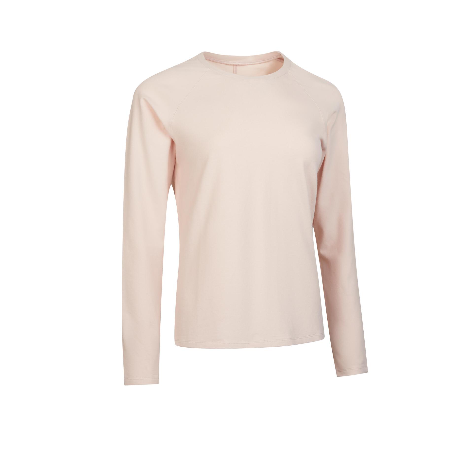 women's long-sleeved fitness t-shirt 500 - pink