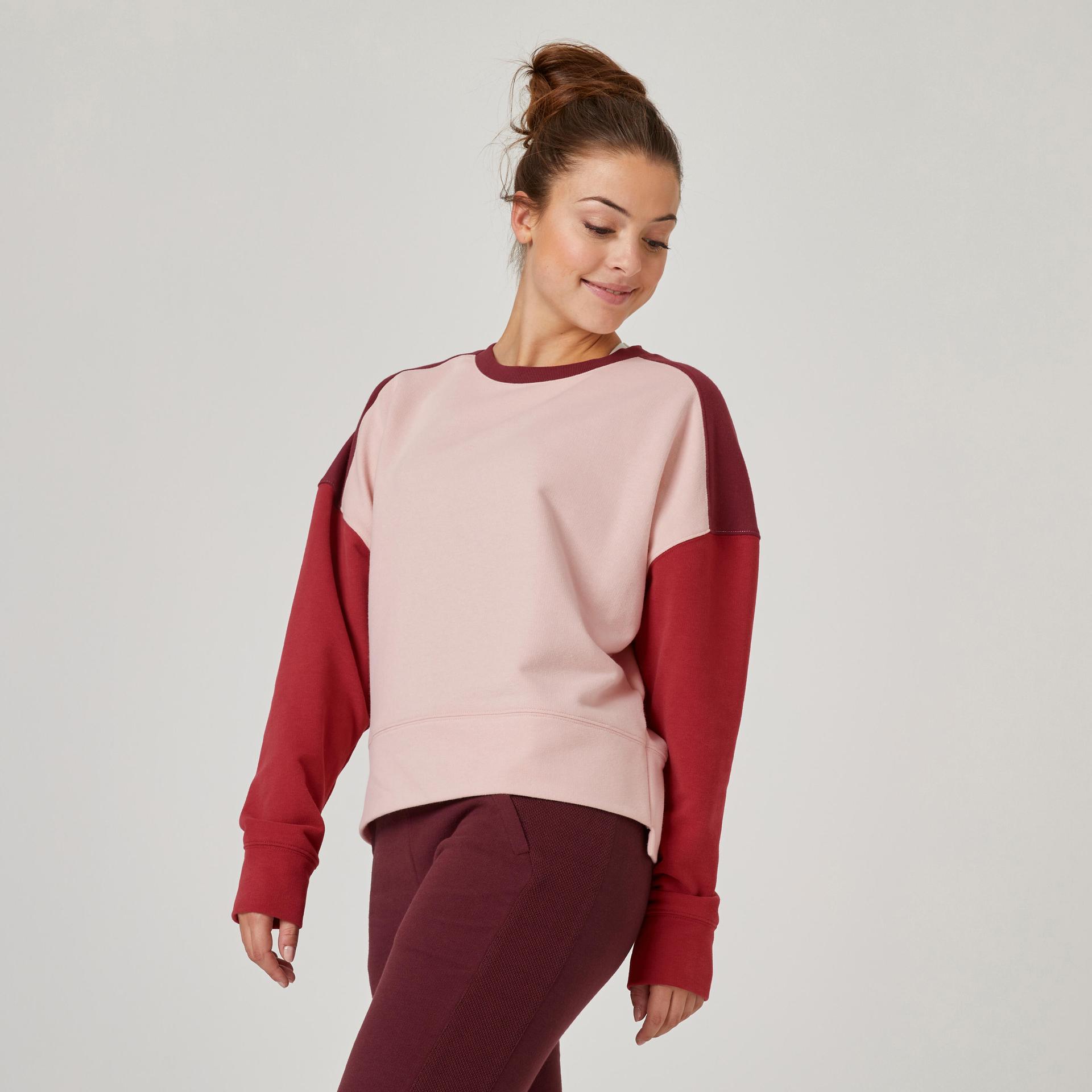 women's loose fitness sweatshirt 120 cosmeto - pink/burgundy
