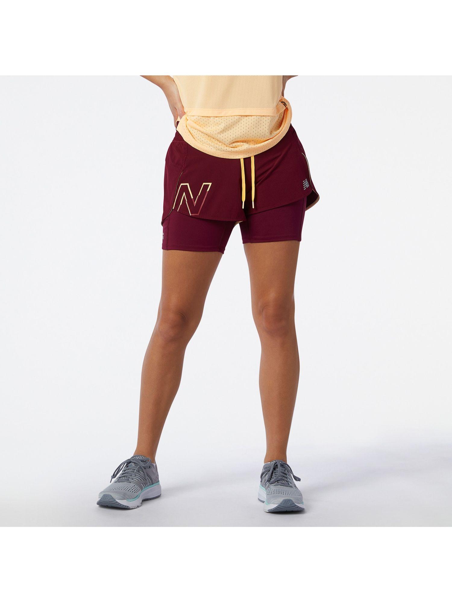 women's maroon shorts