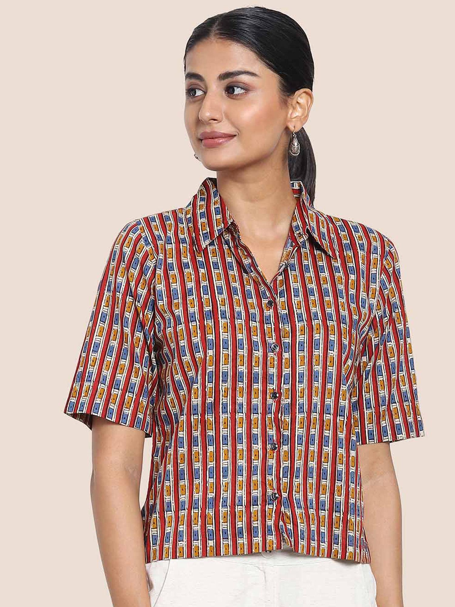 women's multi-color graphic shirt