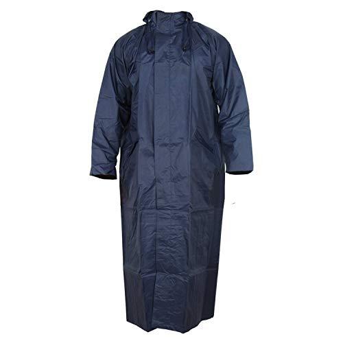 women's navy blue long pvc hooded raincoat|over raincoat with carry bag (xx-large)