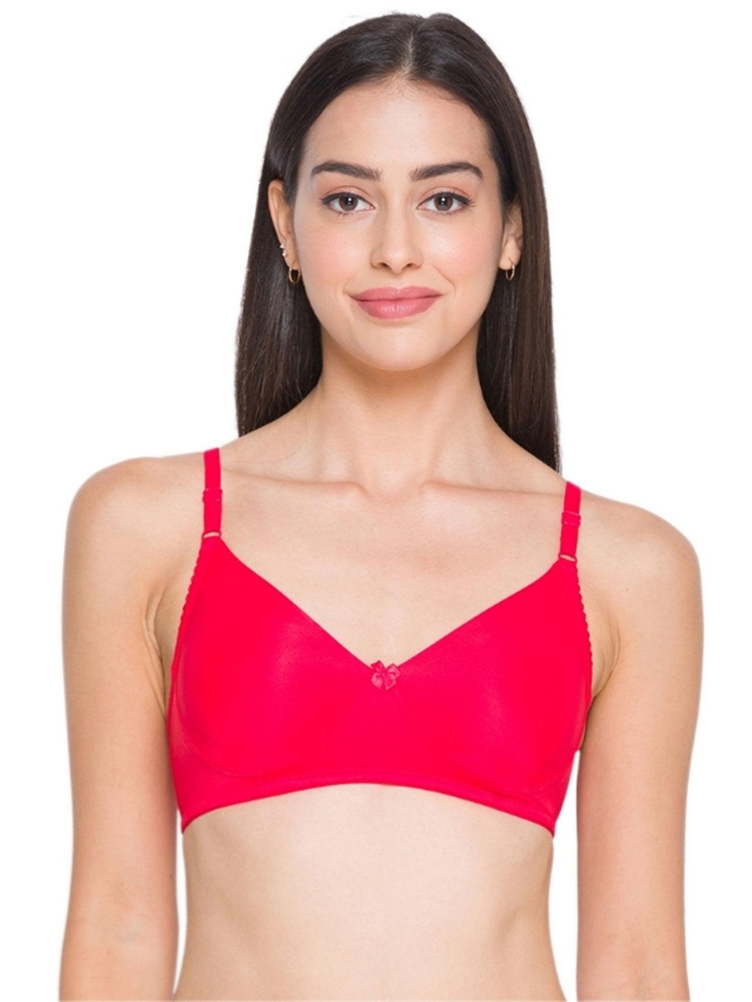 women's non padded bra - red