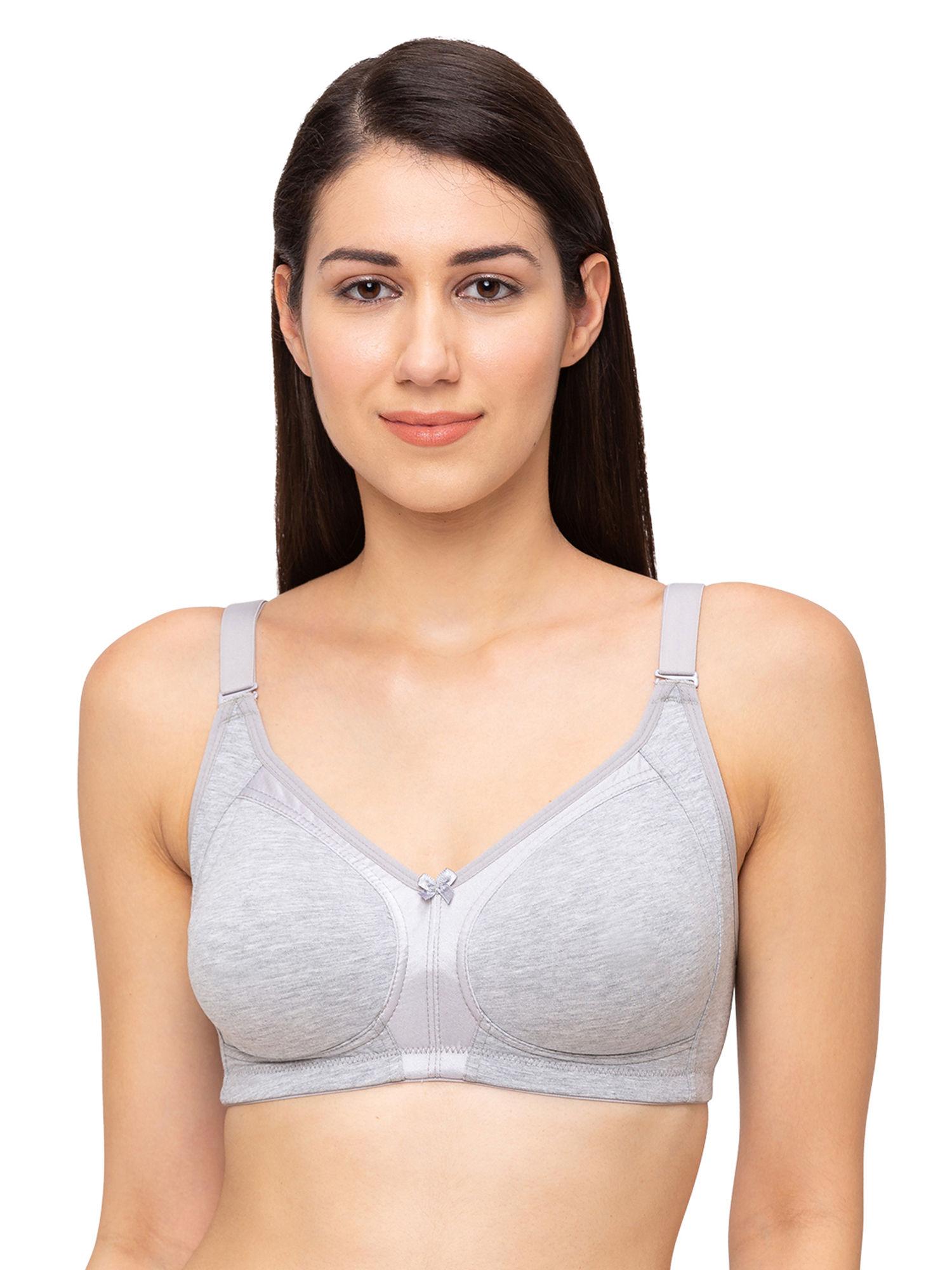 women's non padded non wired minimiser bra -shrishti grey