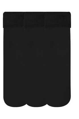 women's nylon fur winter socks - pack of 3 - black
