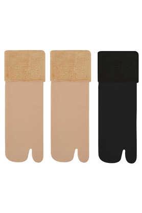 women's nylon fur winter thumb socks - pack of 3 - multi