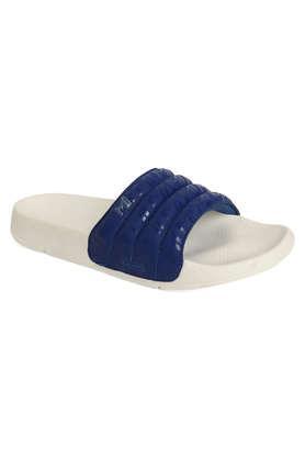 women's official mumbai indians quilted printed sliders - multi