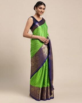 women's paisley zari woven desinger banarasi silk blend saree saree