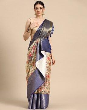 women's pichwai muga silk digital print saree saree