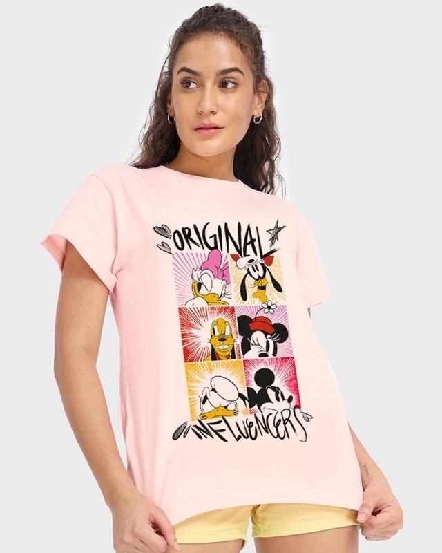 women's pink original influencers graphic printed boyfriend t-shirt