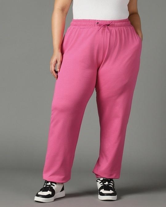 women's pink oversized plus size joggers