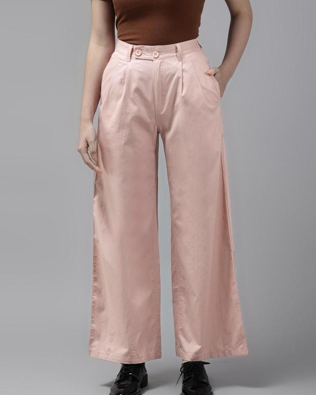 women's pink relaxed fit trousers