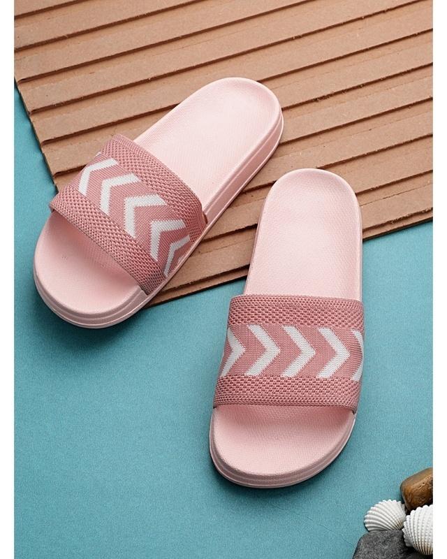 women's pink sliders