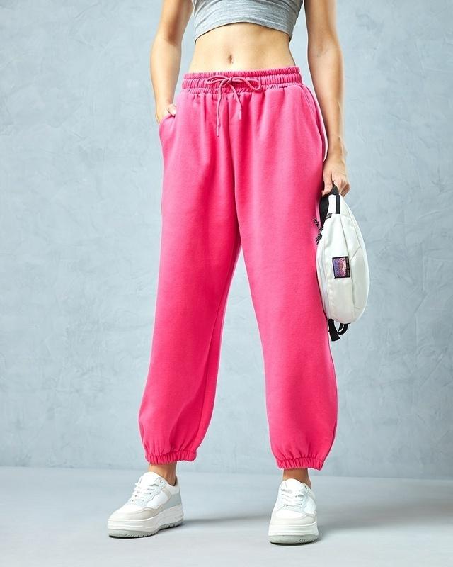 women's pink super loose fit joggers