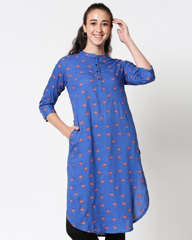 women's printed long kurta