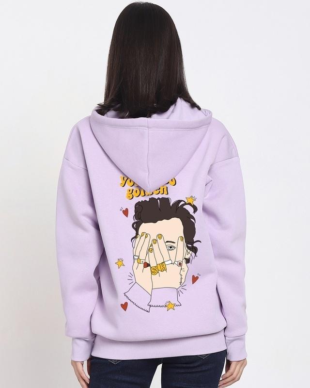 women's purple harry's house graphic printed oversized hoodies