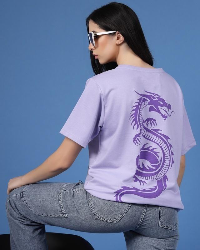 women's purple printed oversized t-shirt